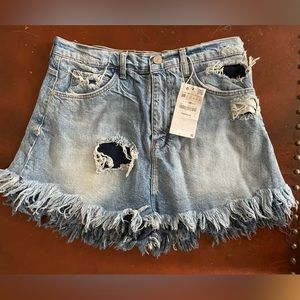 Zara denim skort size 6 38